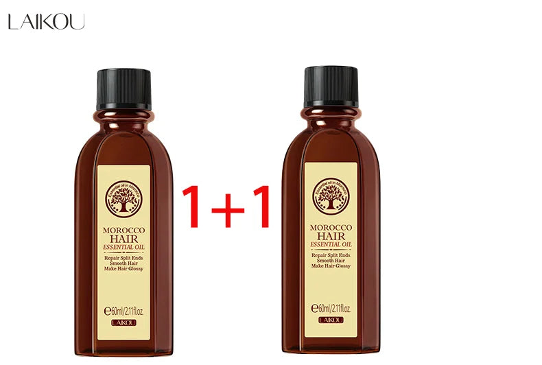 LAIKOU モロッカン アルガンオイル ヘアエッセンス 60ml 乾燥・ダメージ補修 ツヤ出し なめらか仕上げ