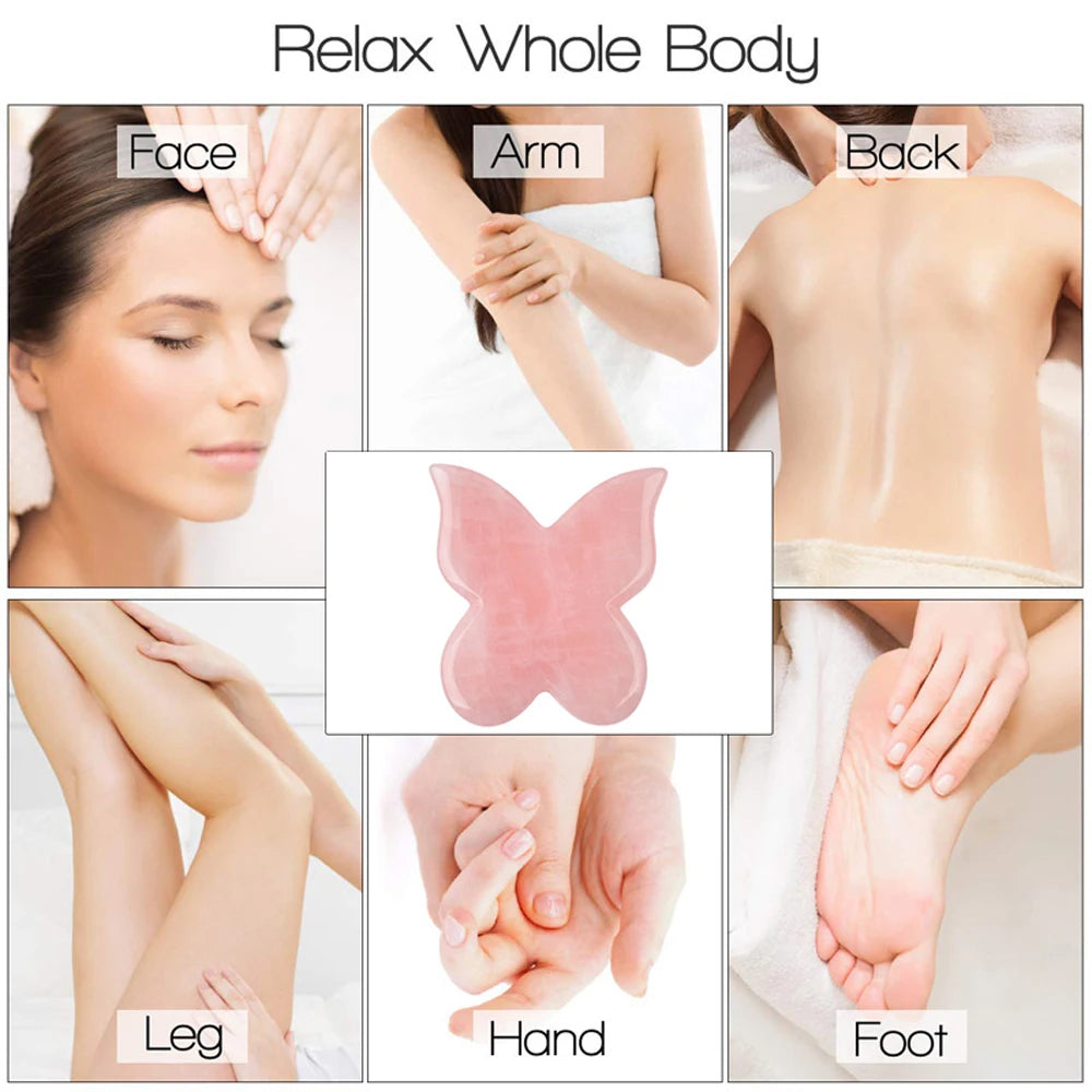 かっさプレート ローズクォーツ 美顔マッサージ リフトアップ