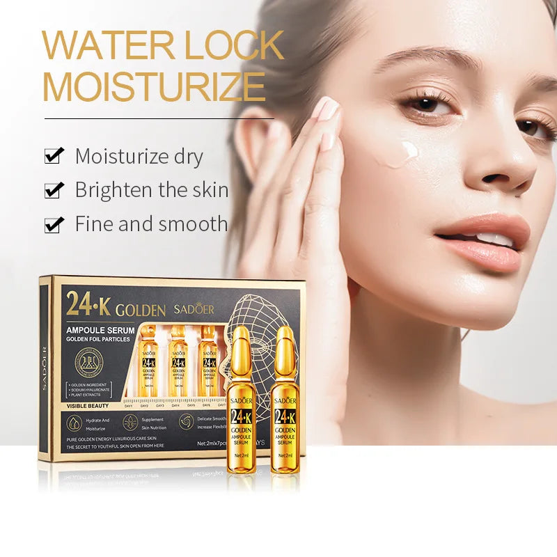 SADOERビタミンC 7点スキンケアセット ヒアルロン酸・24Kゴールド配合 美白・保湿 顔用美容液アンプル