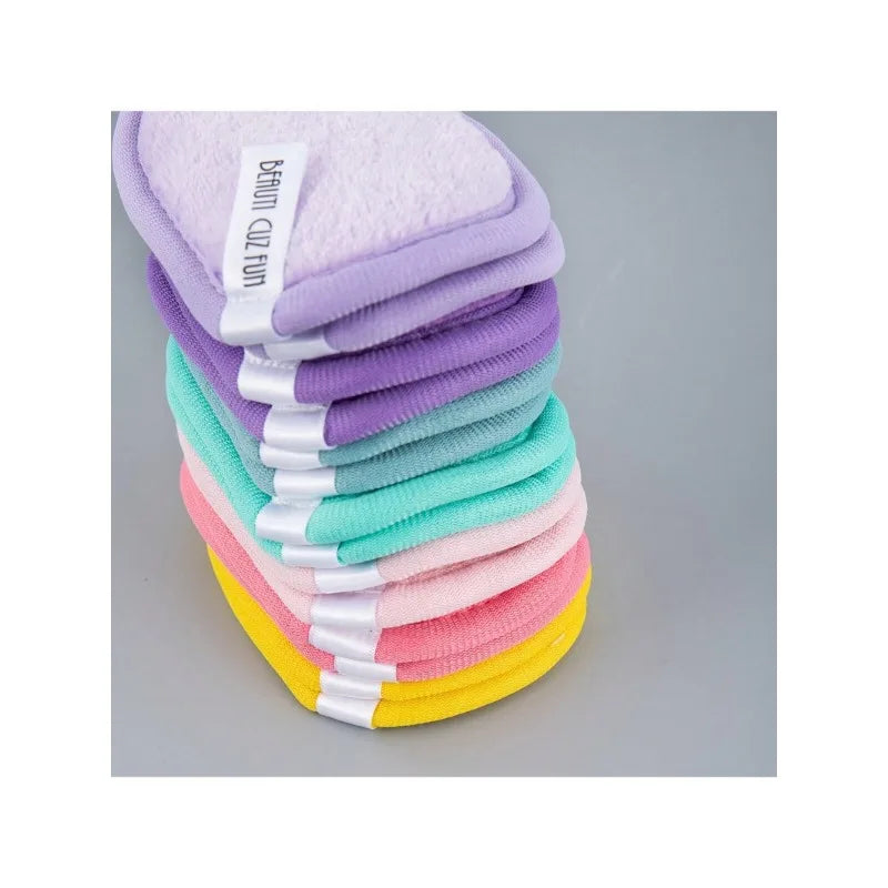 【5枚セット】マイクロファイバー洗顔パッド 再利用可能 メイク落とし クレンジング