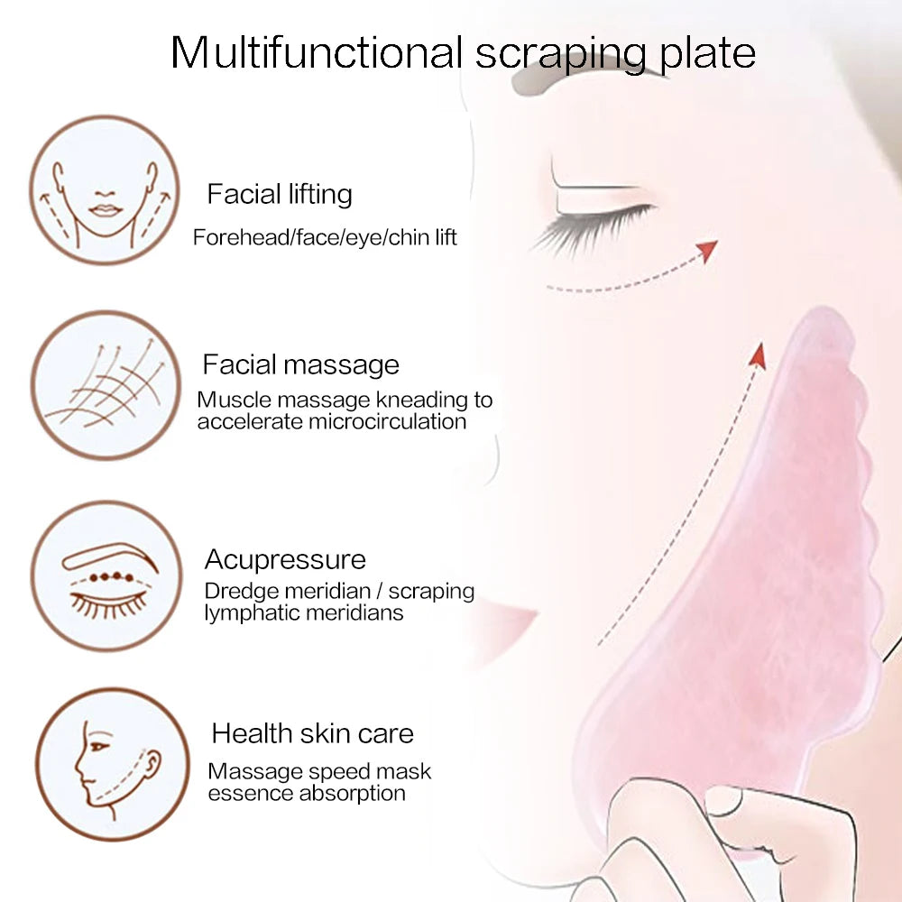 かっさプレート ローズクォーツ 美顔マッサージ リフトアップ